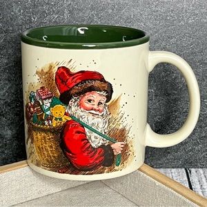 Vintage Potpourri Press Retro Santa & Sack Wraparound Graphic Coffee Mug